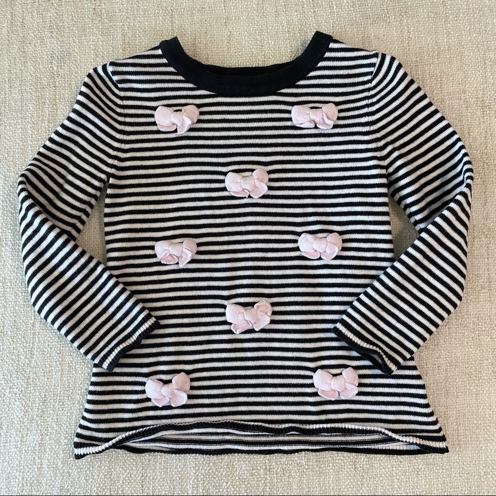 Kate Spade Girls Long Sleeve Striped Sweater/Shirt with Bows